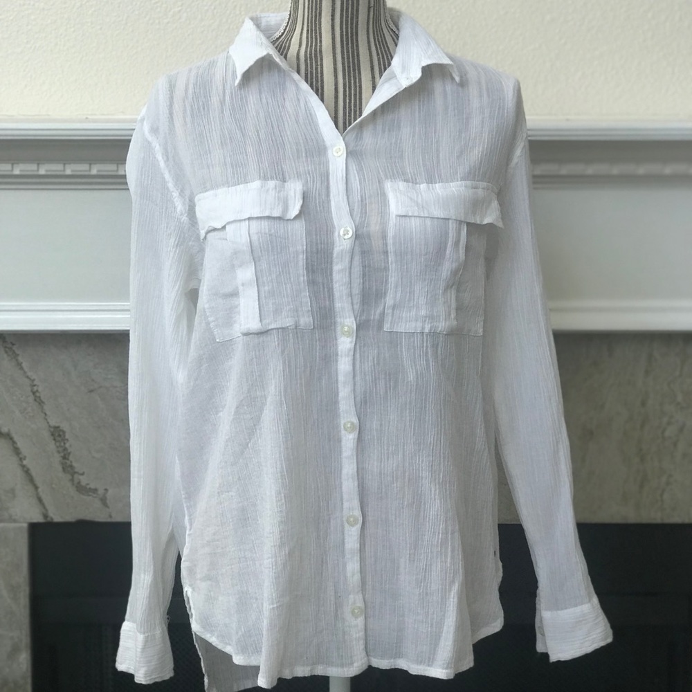 Soft, white button up